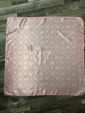 🌸. Juicy Couture Light Pink Logo Square Scarf